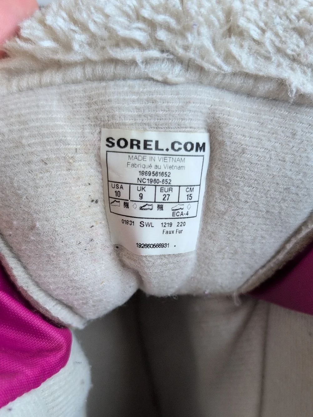 Sorel Kids Snow Commander Waterproof Winter Boots Pink Black Size 10 - Picture 7 of 11